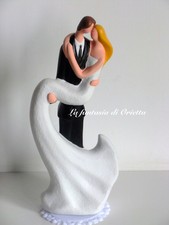 Cake topper SPOSA IN BRACCIO GRANDE matrimonio porcellana decorazione torta