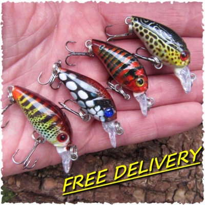 PERCH Fishing Lure Mini Floating Cranks Trout Chub 4 x REALSCALE FREE DELIVERY. — 第 1/4 张图片