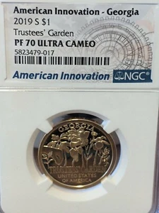 2019 S $1 American Innovation Georgia NGC (Cert#5823479-017) PF70 Ultra Cameo - Picture 1 of 4