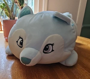 Squishmallow Hug Mees Ainsley Blue Wolf 19" Long x 11" Wide Shimmer Ears & Nose - Picture 1 of 12