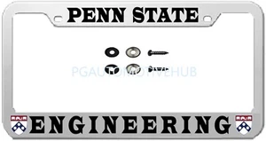 License Plate Frame Stainless Steel Chrome Plated Vinyl Lettering for PENN STATE - Picture 1 of 3