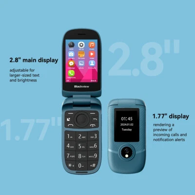 Blackview N2000 4G Flip Phone SOS Dial Button Elderly Cellphone 1500mAh FM radio - Image 1 of 4