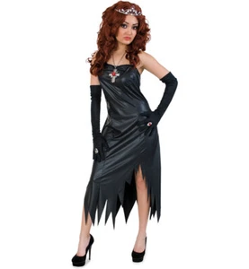 Midnight Lady Hexe Finsternis Kleid Fasching Karneval Party Cosplay  36 -42 - Picture 1 of 2