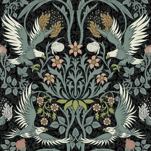 William Morris Eagle &Flower Peel & Stick Wallpaper Contact Paper 17.7" x 118" - Picture 1 of 9