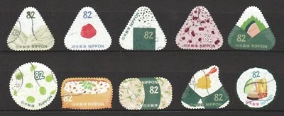JAPAN 2017 TRADITIONAL DIETARY CULTURE CUISINE SERIES NO. 3 RICE 10 STAMPS USED - Image 1 of 4