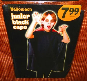 Junior black cape - boys - 42" with red collar - HALLOWEEN NIP - Picture 1 of 4