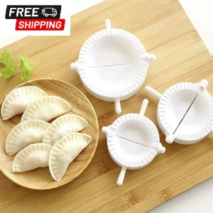 3pcs White Plastic Dumpling Maker Set - Automatic Wrapper & Dough Press Tools - Picture 1 of 5