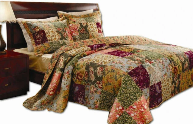 Greenland Home Fashions King 3pc Antique Set - Floral Prints