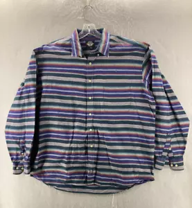 VTG Dockers Shirt Mens XL Long Sleeve 90s Striped Jamaica Made - Picture 1 of 10