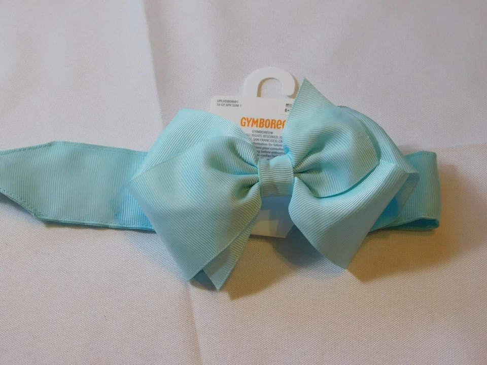 Diadema para el cabello de niñas Gymboree 16GY AprSum1 Aqua con lazo nueva con etiquetas -- Foto 1 de 4