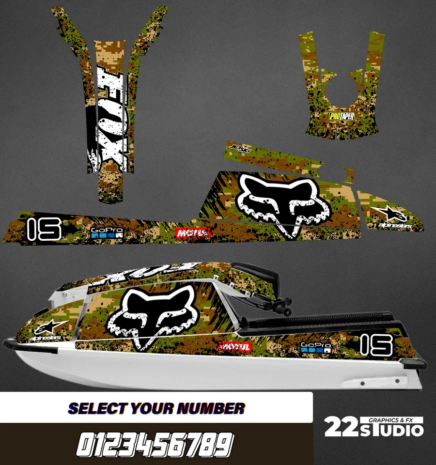 Kawasaki jet ski 440 550 SX decal graphics sticker wrap full kit 1982-1995 - Image 1 of 1