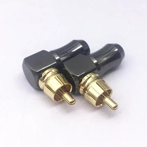 2xHIGHEND CINCH STECKER WINKEL WINKELSTECKER VERGOLDET - Picture 1 of 3