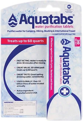 Aquatabs 49mg Water Purification Tablets, 30 Pack - Image 1 of 4
