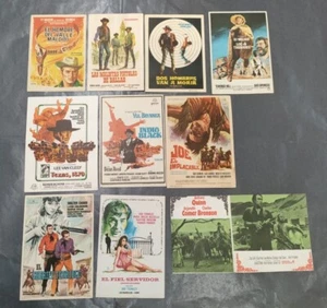 Set 10 Movie Flyer Brochure Spagnoli Film Western - Mini Locandine Film Western - Foto 1 di 2