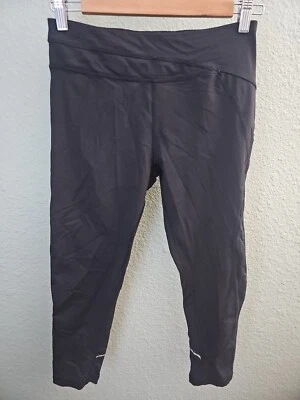 Ivivva Girl's High Rise Hyper Track Cropped Leggings Black Size M - Image 1 of 4