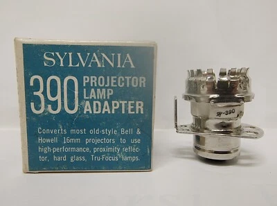ADATTATORE SYLVANIA 390 PER LAMPADA PER PROIETTORE CINEMATOGRAFICO 16 mm. NUOVO! - Immagine 1 di 4