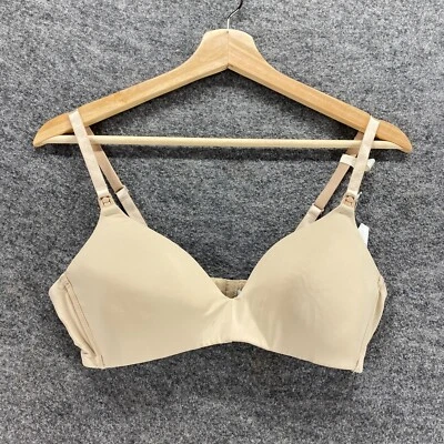 New Motherhood Bralette Bra Women 36B Beige Push Up Opaque Wireless Hook & Eye - Image 1 of 4