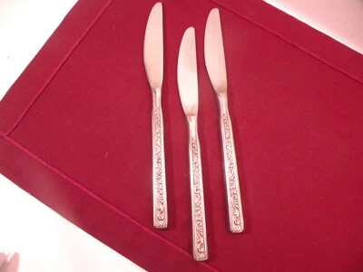 Set Of 3 Stanley Roberts Stainless Japan PARMA Pattern Dinner Knives 8 3/4" - Image 1 of 4