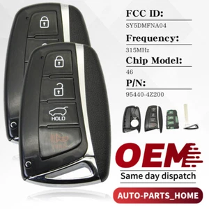 2 × For 2013-2018 Hyundai Santa sport Smart Remote Key fob 4 Button 95440-4Z200 - Picture 1 of 10