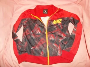 Nike windbreaker jacket size XS or 4--VGUC--red, L/S, zips, pockets, orange Nike - Picture 1 of 2