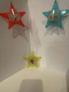 Vintage 1960's 1970's Christmas Ornaments Star shaped with spinners - Picture 1 of 4
