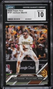 2024 Topps Now Jackson Merrill Rookie Card #797 CGC 10 Gem Mint Wild Card Triple - Picture 1 of 2