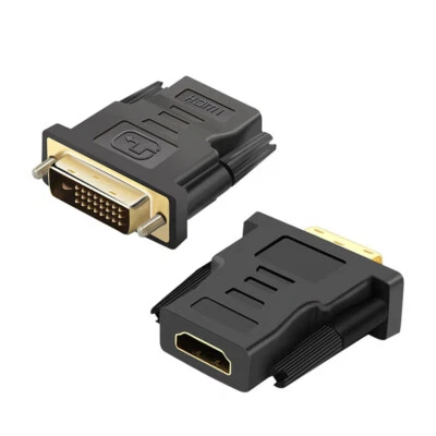 DVI-D 24+1 Male to HDMI Female Adapter Converter Gold Plated Connector For TV PC - Image 1 of 4