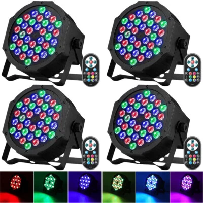 4Pack 36 LED RGB Stage Lighting PAR Light DMX Beam Party DJ Disco Ball Lights US - Image 1 of 4