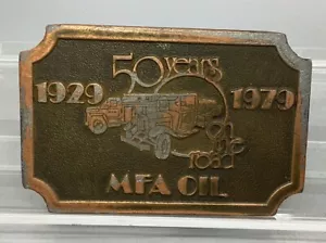 Vintage 1929-1979 50 Years MFA Oil Belt Buckle - Hit Line USA - Picture 1 of 3