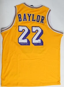 Elgin Baylor Signed Lakers Basketball Jersey PSA/DNA COA Hall of Fame '77 Auto'd - Picture 1 of 24