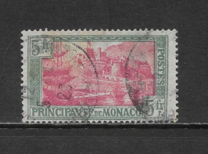 MONACO SCOTT 91 USED FINE - 1925 5fr GREEN & ROSE ISSUE - VIEW OF MONACO - Picture 1 of 2