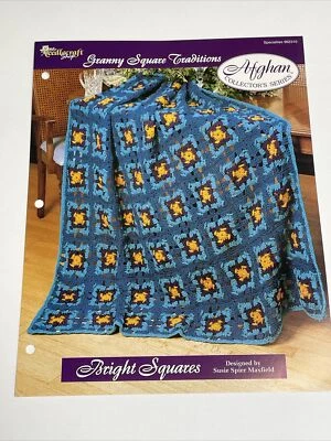 Bright Squares Afghan Granny Square Crochet Pattern Needlecraft Shop - Image 1 of 4