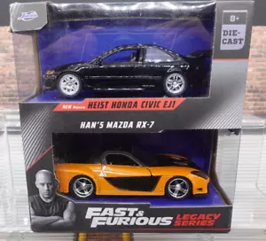 Jada Toys Fast & Furious 2 Pack Han's Mazda RX-7 &Heist Honda Civic 1/32 - Picture 1 of 3