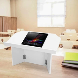 Foldable Tabletop Podium Portable Desktop Lectern Speaker Desk Lectern White - Picture 1 of 10