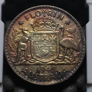 AUSTRALIA 1942 S FLORIN #02 KM40 nice tone - Picture 1 of 4