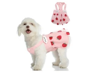 Vestido de fresa rosa mascota cachorro pequeño perro talla pequeña - Imagen 1 de 4