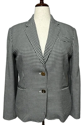 Blazer Lauren Ralph Lauren para mujer 14 negro blanco pata de gallo chaqueta con botones Foto 1 de 4