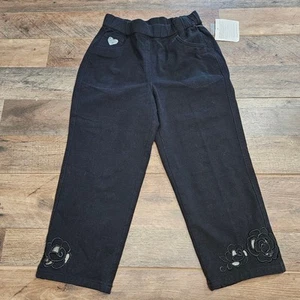 New Quacker Factory Pants Pull On Capri Crop Embroidered Rose Pocket Bling XXS - Picture 1 of 13