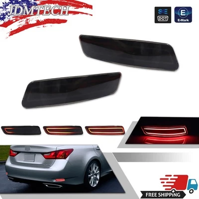 Luces de freno traseras de señal reflector de parachoques LED rojas para Lexus ES350 ES300h 2013-18 Foto 1 de 4