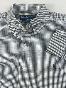 Ralph Lauren Blake 100 % zweilagiges Baumwollhemd Herren Größe XL weiß Gingham - Bild 1 von 23