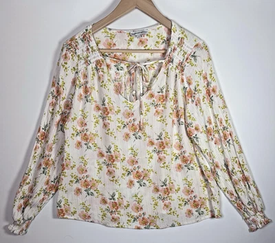 Blusa boho marfil top campesino de cupcakes y cachemir grande estilo romántico para mujer Foto 1 de 4