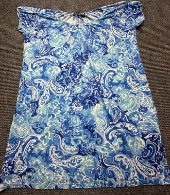 Lauren Ralph Lauren Gown Womens Medium Paisley Floral Short Sleeve Sleep Comfy - Image 1 of 4