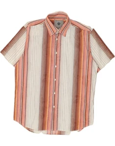 TOM TAILOR Mens Short Sleeve Shirt Medium Multicoloured Striped Cotton AT12 - Picture 1 of 3