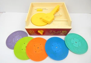 Caja de música Fisher Price reproductor de discos con 5 discos # 995 1971 funciona - Imagen 1 de 7
