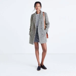 Sezane x Madewell Octave Wool Blend Longline Double Breasted Blazer Coat Small - Bild 1 von 24