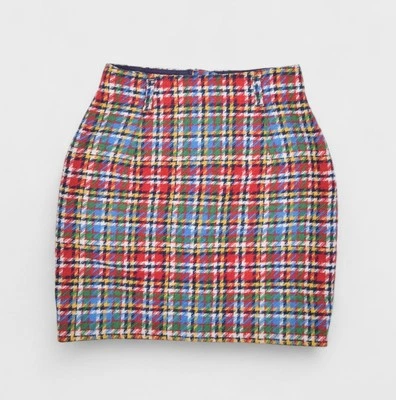 Женская юбка Liz Claiborne 6 шерстяная смесь многоцветная клетчатая мини тканая винтажная одежда - Изображение 1 из 4