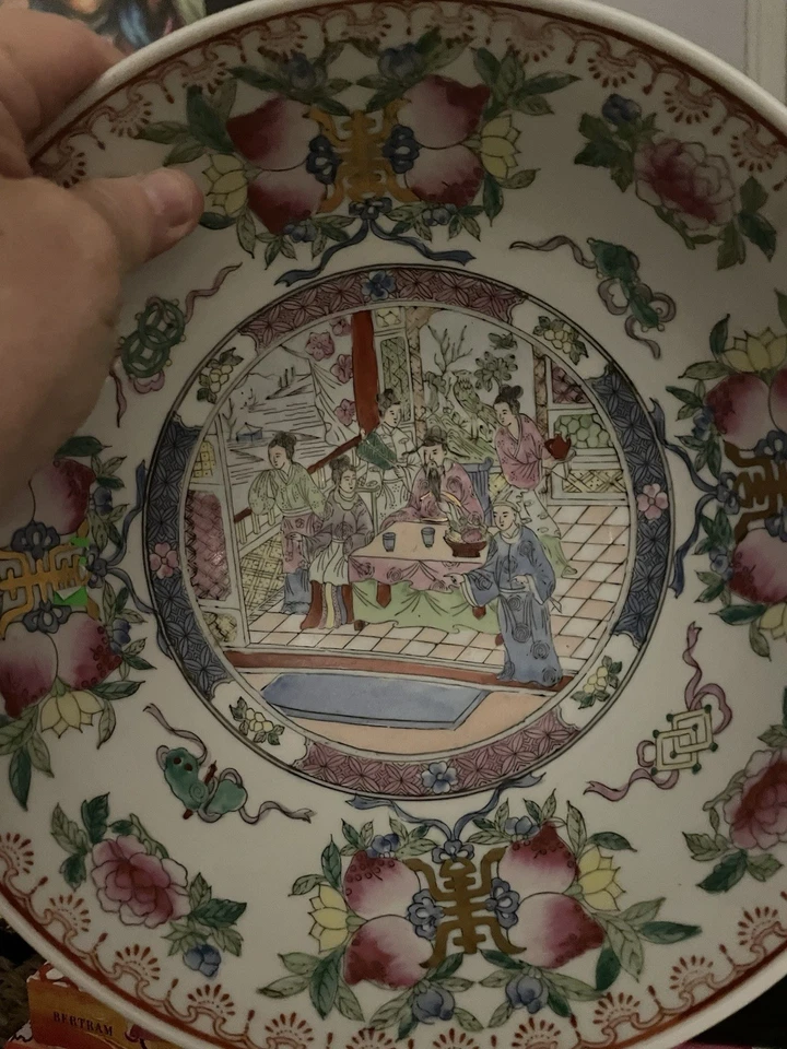 "Cuenco de porcelana vintage chino Famille Rose Medallion 10""" Foto 1 de 3