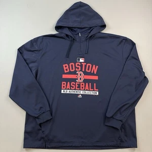 Boston Red Sox Hoodie Mens 2XL Blue Majestic 1/4 Zip MLB Authentic Collection - Picture 1 of 16