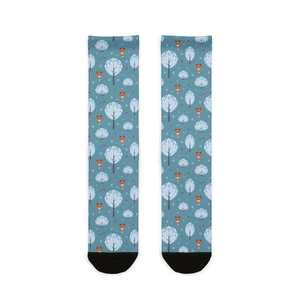 Novelty Socks for Women Winter Tree and Fox Crew Socks, Cozy Nature Lover Gift - Picture 1 of 6