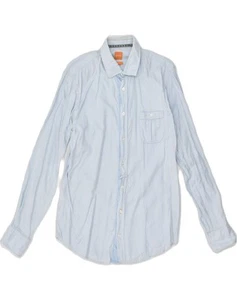 HUGO BOSS Mens Slim Fit Shirt Medium Blue Cotton AH12 - Picture 1 of 3
